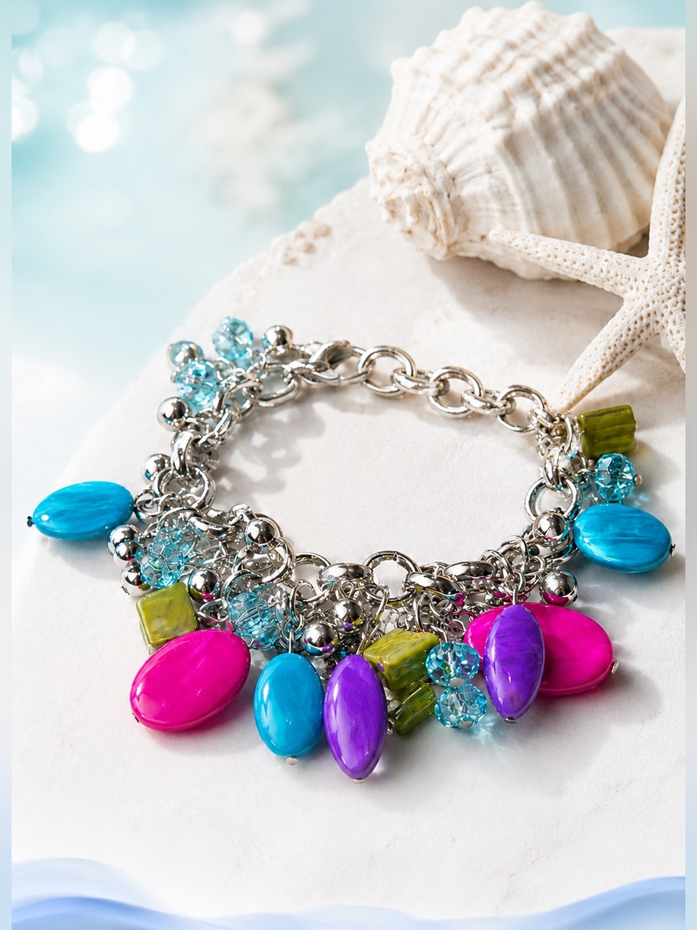 NWT | PAPARAZZI “Seashore Sailing” Multi  Color Bracelet 🌊💖💜💙